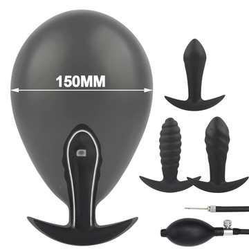 Super Large Double-layer Silicone Inflatable Anal Butt Plugs / Unisex Pump Prostate Massage - EVE's SECRETS